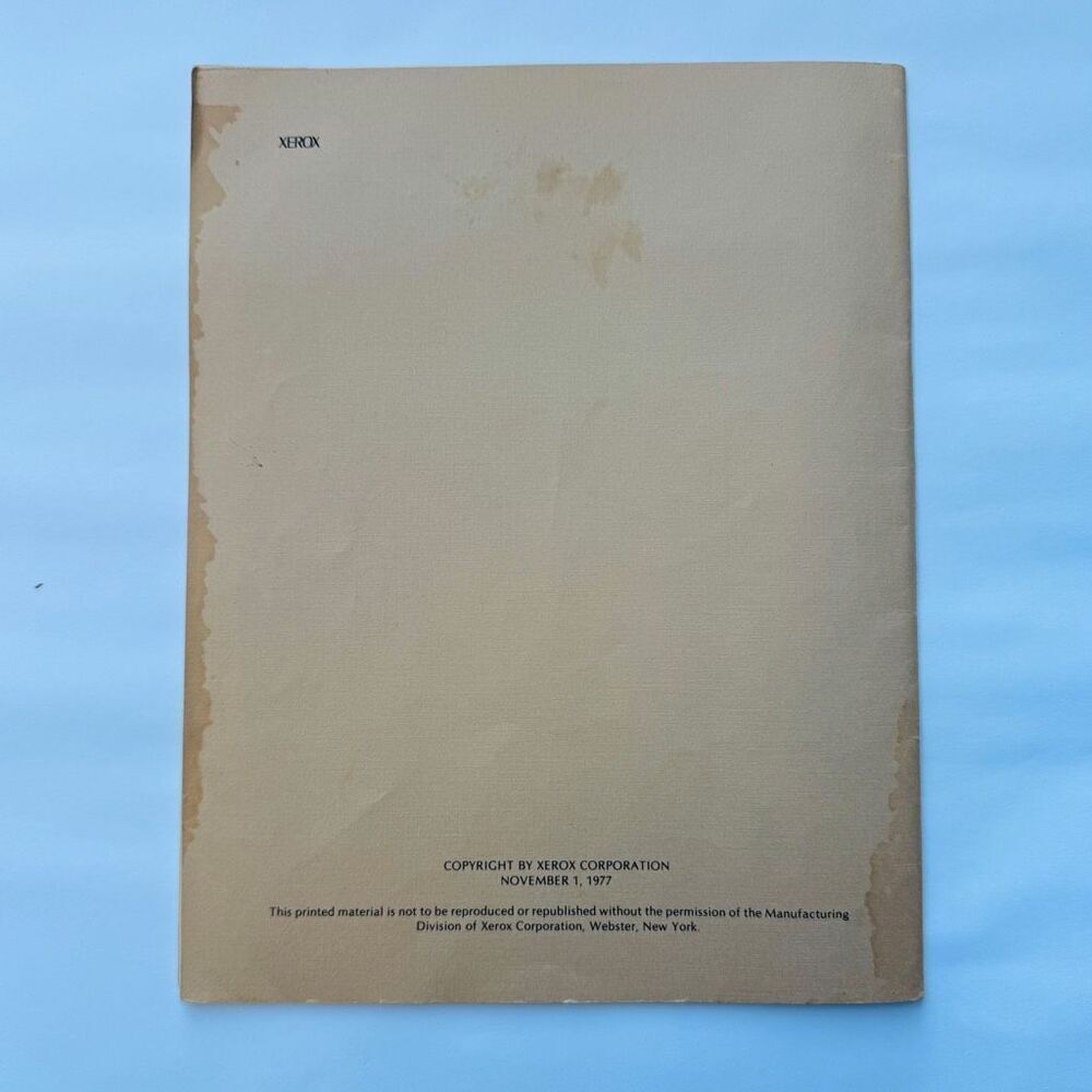 Vintage Xerox 1977 Operations Manual Manufacturing Equipment Book Electricity - Picture 2 of 6